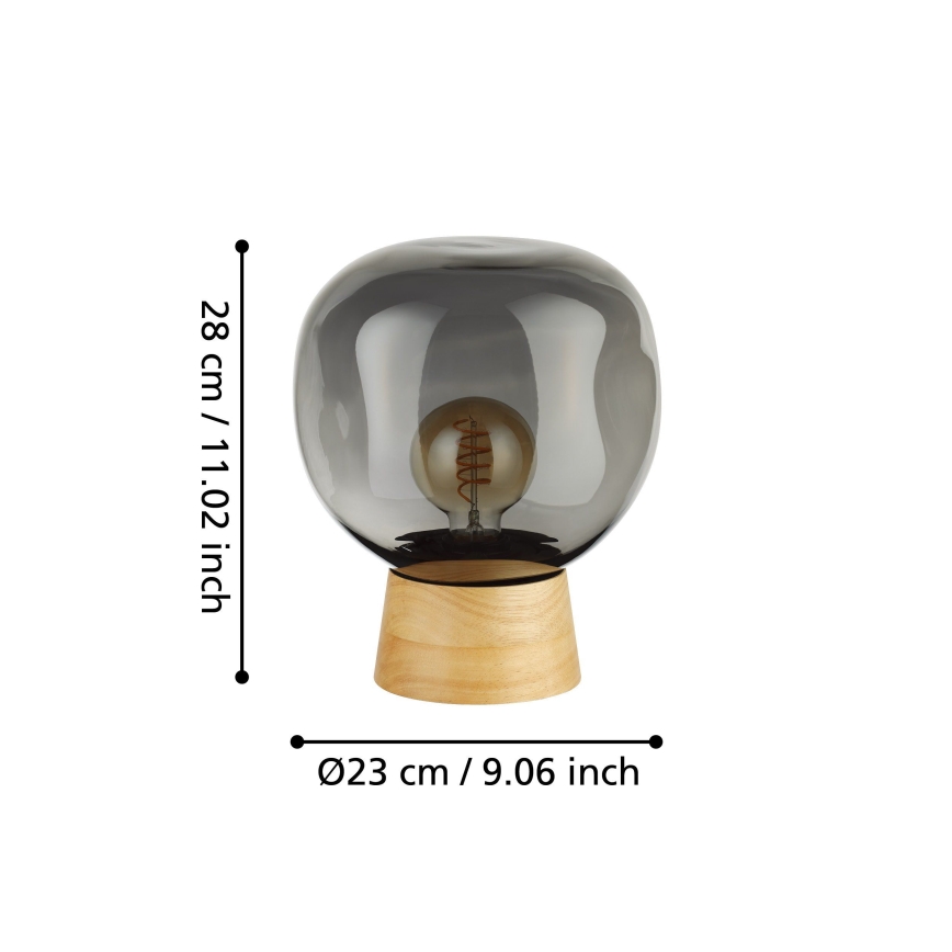 Eglo - Tischleuchte 1xE27/40W/230V rauchig