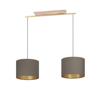 Eglo - Hängeleuchte 2xE27/40W/230V braun/golden