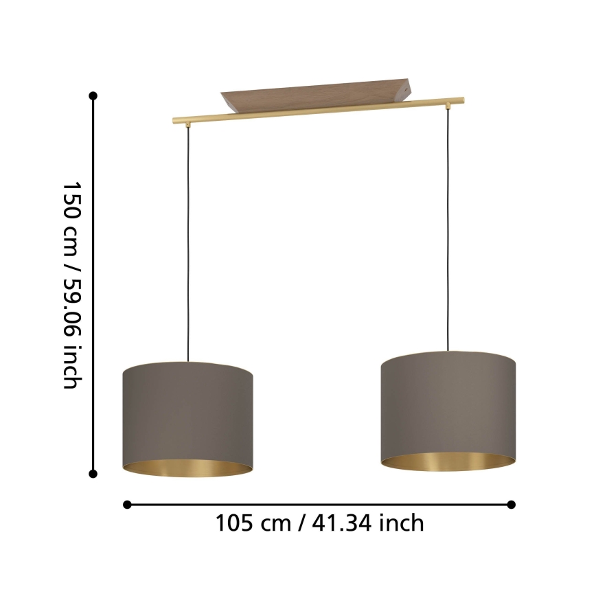 Eglo - Hängeleuchte 2xE27/40W/230V braun/golden