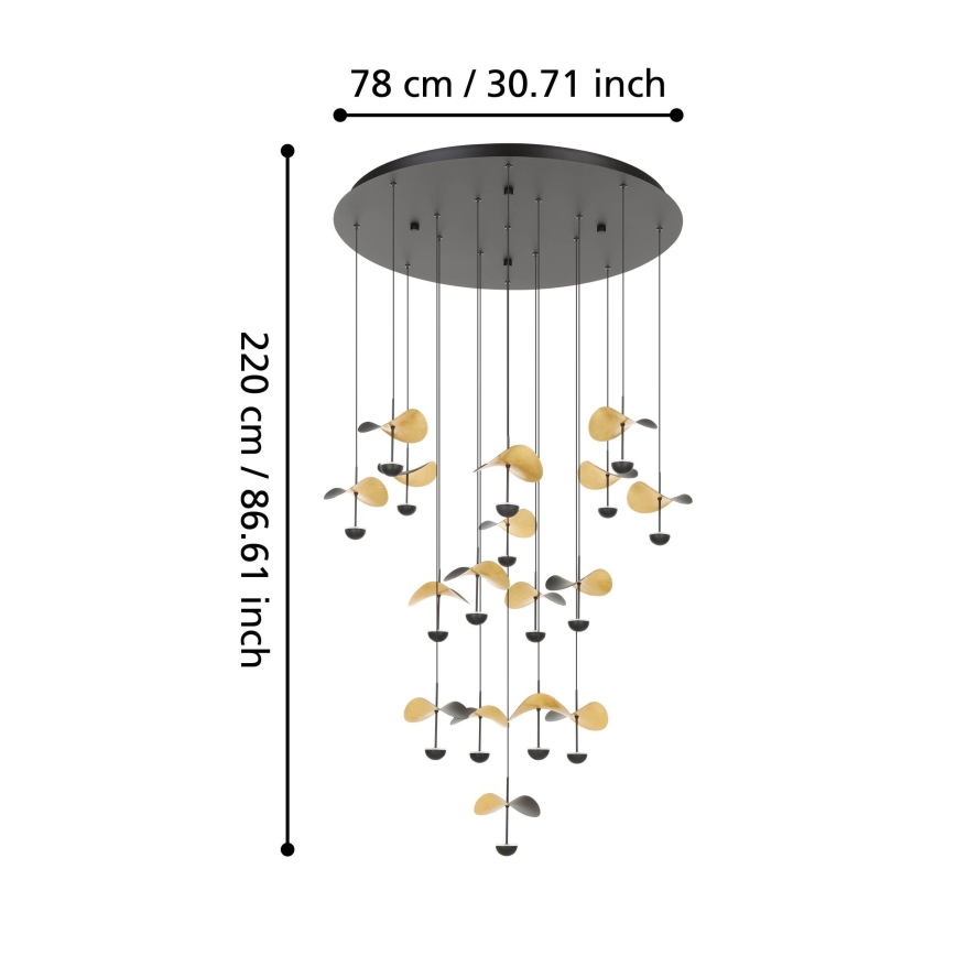 Eglo - Dimmbare LED-Hängeleuchte 17xLED/2,3W/230V 3000K d 78 cm