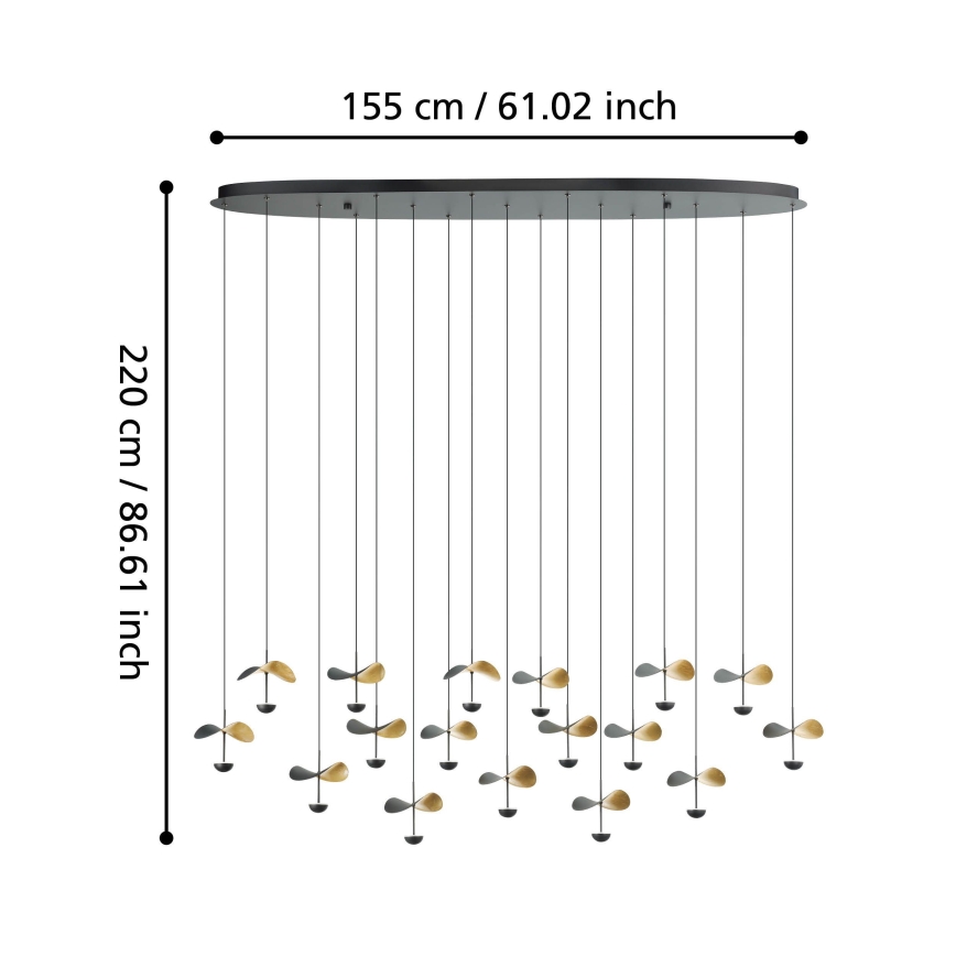 Eglo - Dimmbare LED-Hängeleuchte 17xLED/2,3W/230V 3000K