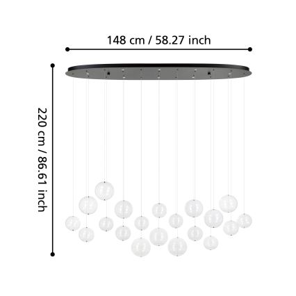 Eglo - Dimmbare LED-Hängeleuchte 8xLED/4,2W/230V 3000K klar