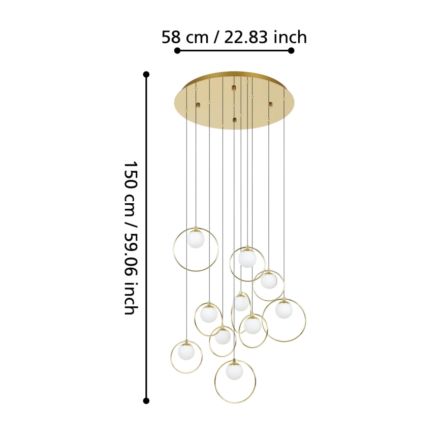 Eglo - Dimmbare LED-Hängeleuchte 10xLED/3W/230V 3000K d 58 cm golden
