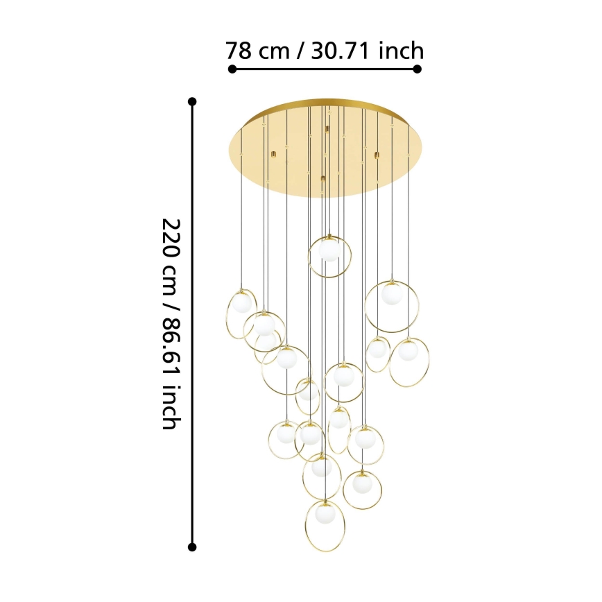 Eglo - Dimmbare LED-Hängeleuchte 17xLED/3W/230V 3000K d 78 cm golden
