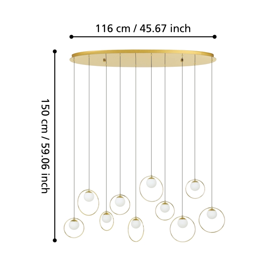 Eglo - Dimmbare LED-Hängeleuchte 10xLED/3W/230V 3000K golden