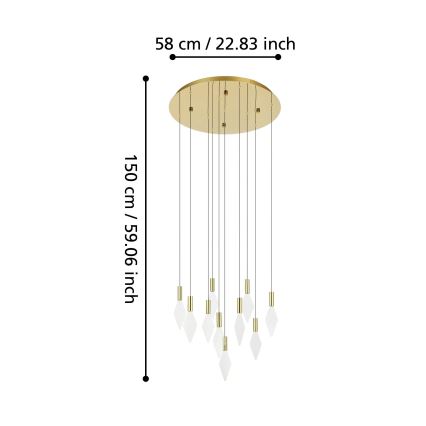 Eglo - Dimmbare LED-Hängeleuchte 10xLED/3W/230V 3000K d 58 cm golden