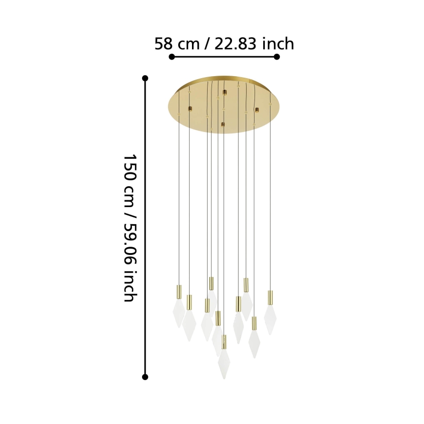 Eglo - Dimmbare LED-Hängeleuchte 10xLED/3W/230V 3000K d 58 cm golden