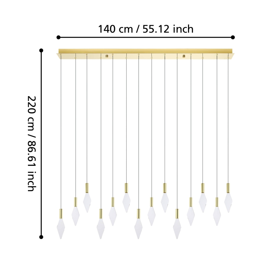 Eglo - Dimmbare LED-Hängeleuchte 14xLED/3,3W/230V 3000K golden