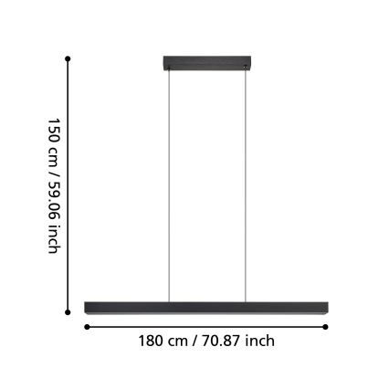 Eglo - Dimmbare LED-Hängeleuchte LED/20W/230V 3000K schwarz