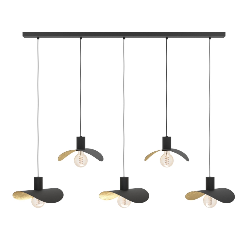 Eglo - Hängeleuchte 5xE27/40W/230V schwarz/golden