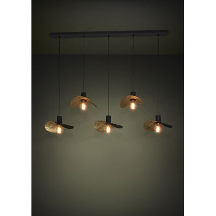 Eglo - Hängeleuchte 5xE27/40W/230V schwarz/golden