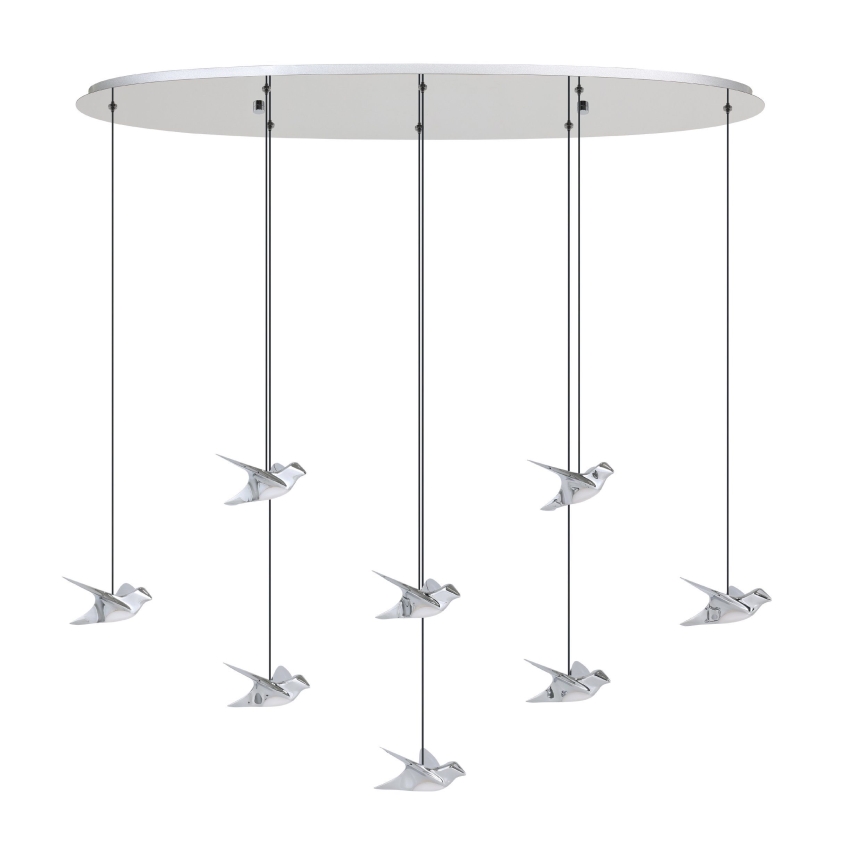 Eglo - Dimmbare LED-Hängeleuchte 8xLED/4,2W/230V 3000K glänzendes Chrom
