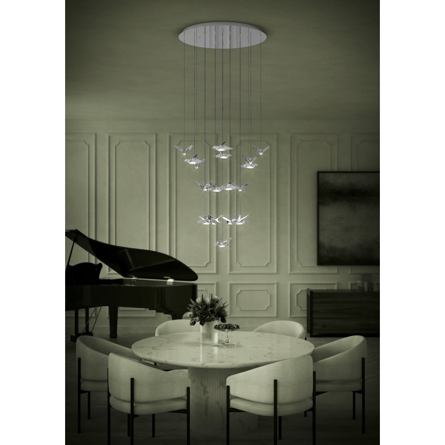 Eglo - Dimmbare LED-Hängeleuchte 17xLED/3W/230V 3000K glänzendes Chrom