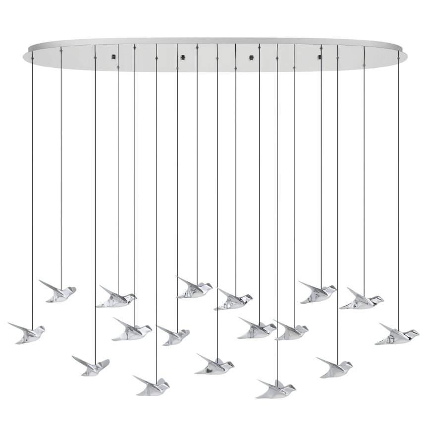 Eglo - Dimmbare LED-Hängeleuchte 17xLED/3W/230V 3000K glänzendes Chrom