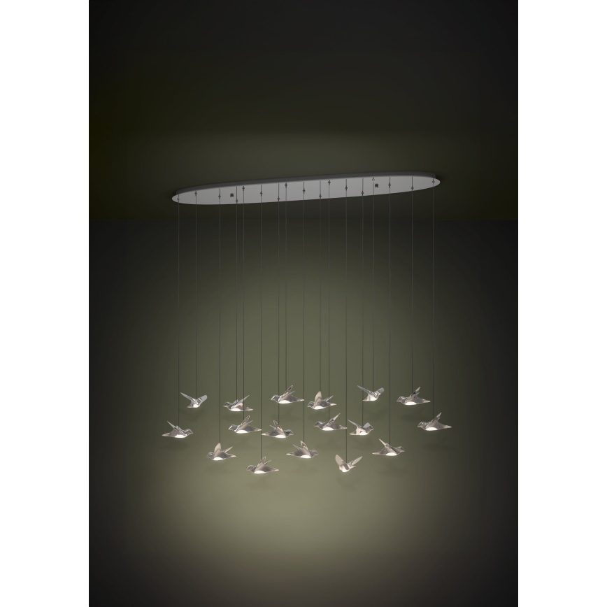 Eglo - Dimmbare LED-Hängeleuchte 17xLED/3W/230V 3000K glänzendes Chrom