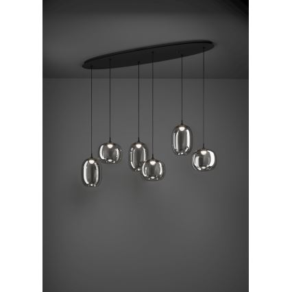 Eglo - Dimmbare LED-Hängeleuchte 6xLED/3,7W/230V 2700-6500K rauchig + Fernbedienung