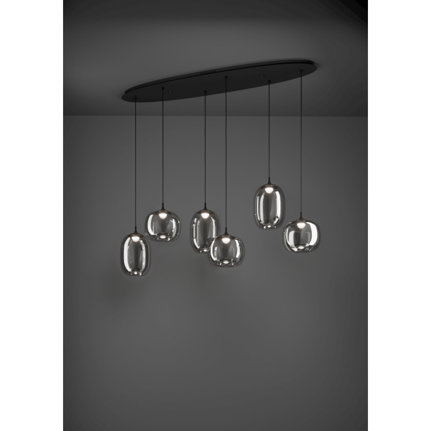 Eglo - Dimmbare LED-Hängeleuchte 6xLED/3,7W/230V 2700-6500K rauchig + Fernbedienung