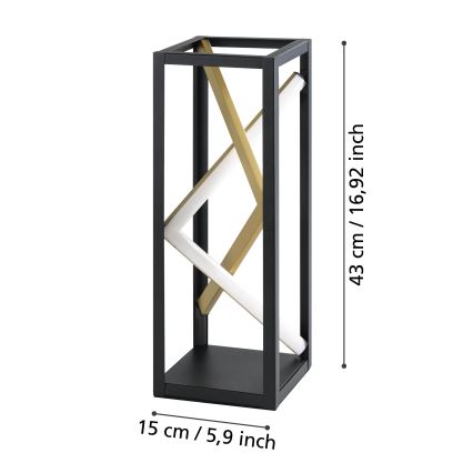Eglo - Dimmbare LED-Tischleuchte LED/21W/230V 2700-6500K schwarz/golden + Fernbedienung