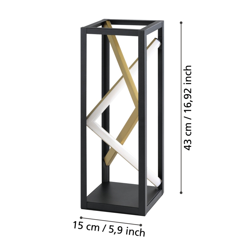Eglo - Dimmbare LED-Tischleuchte LED/21W/230V 2700-6500K schwarz/golden + Fernbedienung