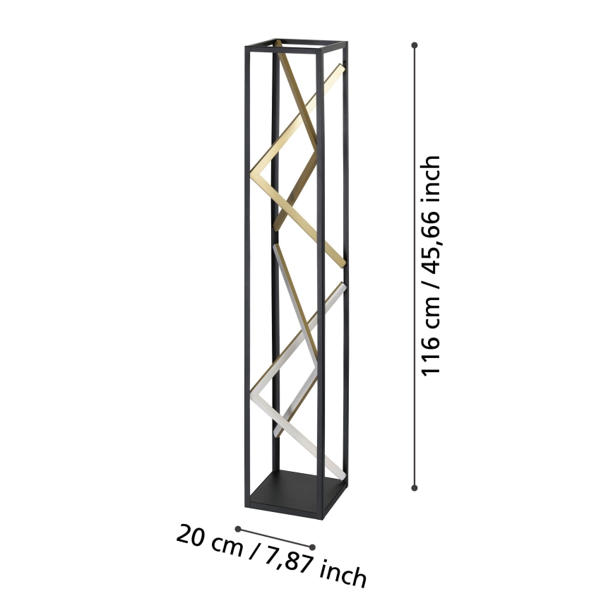 Eglo - Dimmbare LED-Stehleuchte LED/23W/230V 2700-6500K schwarz/golden + Fernbedienung