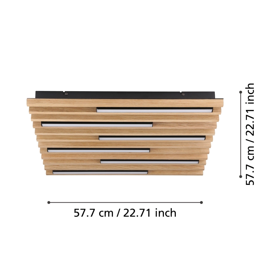 Eglo - Dimmbare LED-Deckenleuchte 6xLED/8,5W/230V 3000K 57,5x57,5 cm braun
