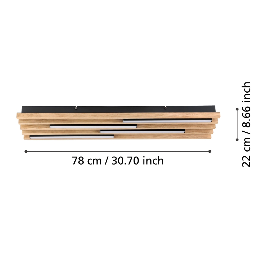 Eglo - Dimmbare LED-Deckenleuchte 4xLED/9W/230V 3000K 22x78 cm braun