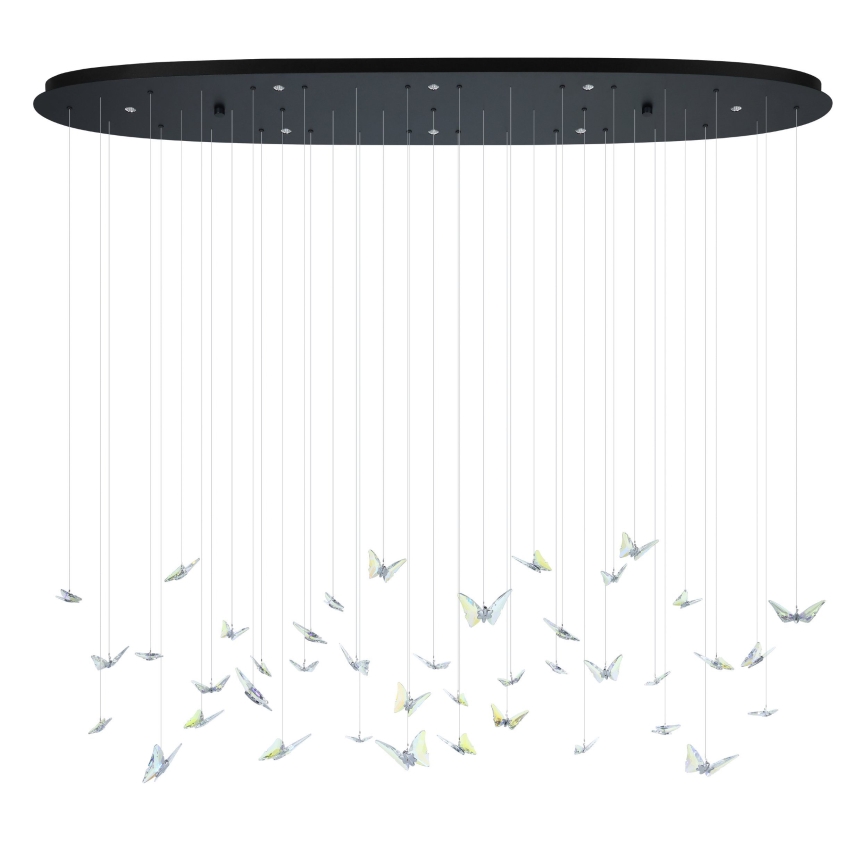 Eglo - LED dimmbare Pendelleuchte an Stahlseil 8xLED/4,2W/230V schwarz/klar