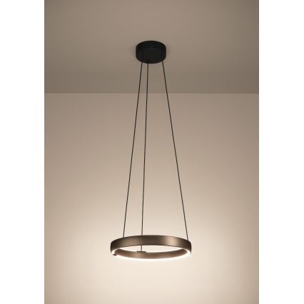 Eglo - LED-dimmbare Pendelleuchte mit Seilabhängung und Bewegungsmelder 2xLED/25W/230V 2200-6500K Ø 80 cm braun