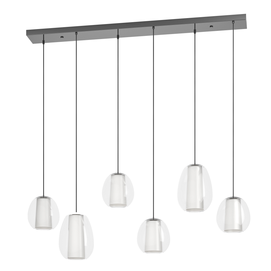 Eglo - LED-dimmbare Pendelleuchte an Stahlseil 2xLED/7W/230V + 4xLED/5,5W + 6xLED/1,6W 2200-6500K schwarz-chrom