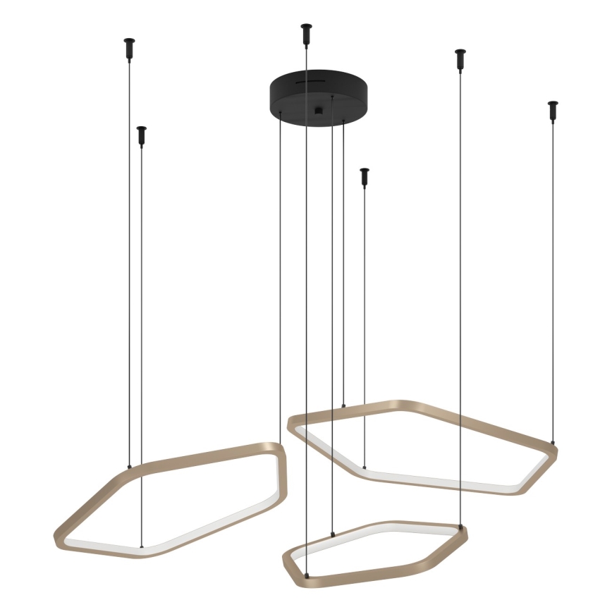 Eglo - Dimmbare LED-Hängeleuchte an Seil LED/50W/230V 2200-6500K Messing + Fernbedienung