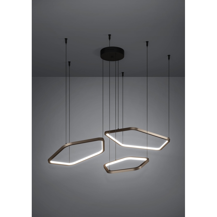 Eglo - LED-dimmbare Pendelleuchte mit Kabel LED/50W/230V Messing + Fernbedienung