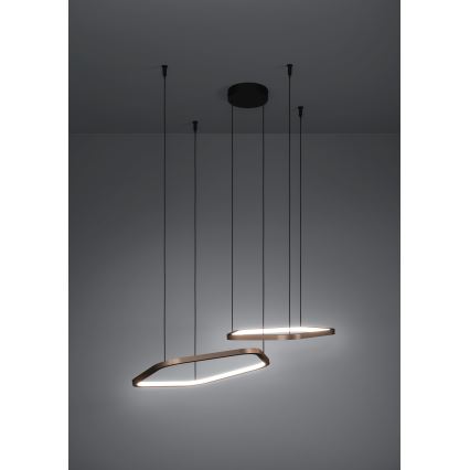 Eglo - LED-dimmbare Pendelleuchte mit Seilaufhängung LED/30W/230V goldfarben + Fernbedienung