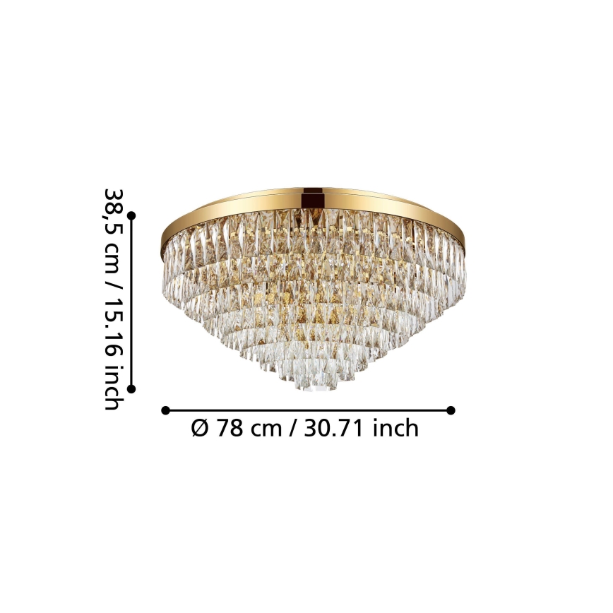 Eglo - Kristalldeckenleuchte VALPARAISO 16xE14/40W/230V gold