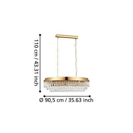 Eglo - Kronleuchter an Kette 10xE14/40W/230V golden