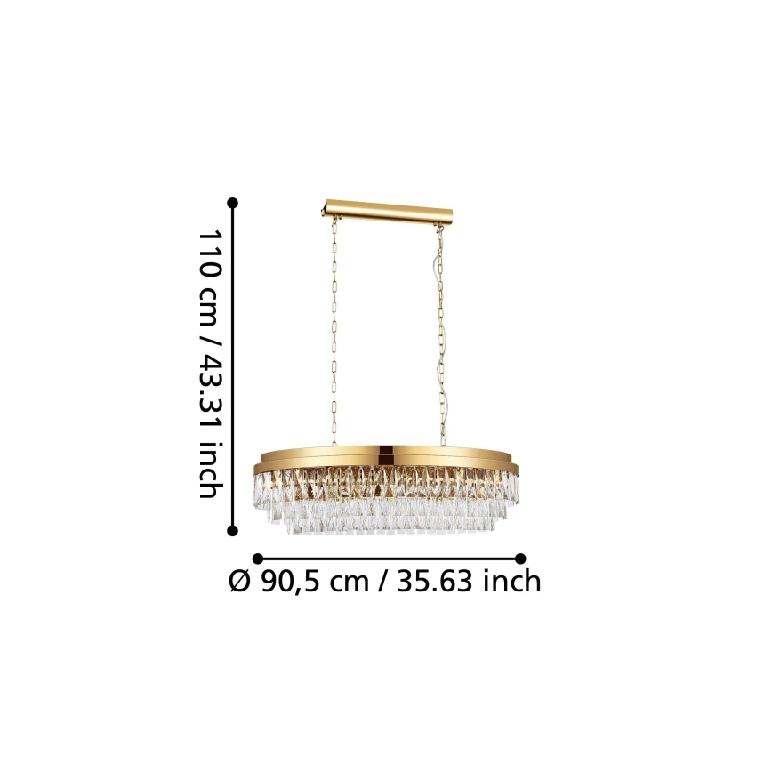 Eglo - Kronleuchter an Kette 10xE14/40W/230V golden