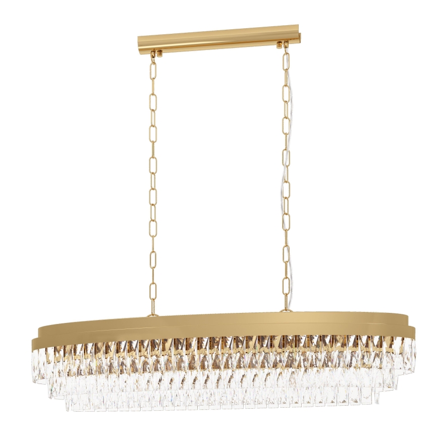 Eglo - Kristallkronleuchter an Kette 13xE14/40W/230V gold