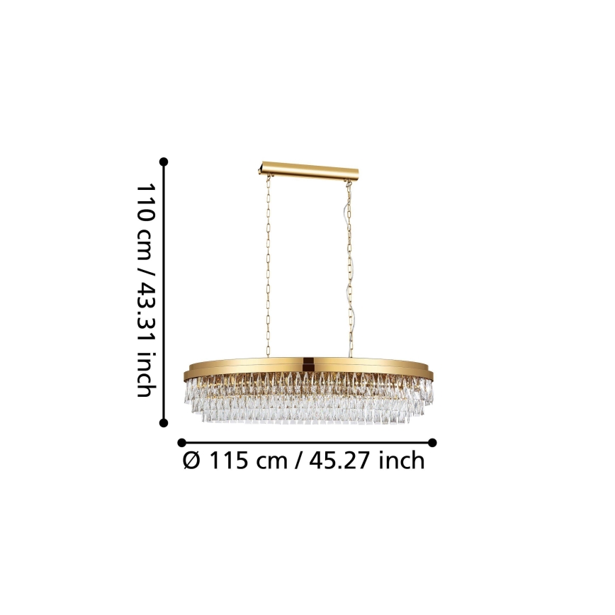 Eglo - Kristallkronleuchter an Kette 13xE14/40W/230V gold