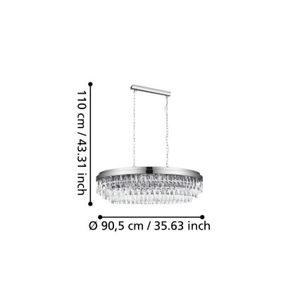 Eglo - Kronleuchter an Kette VALPARAISO 10xE14/40W/230V chromglänzend