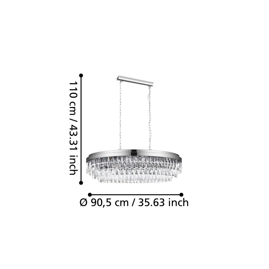 Eglo - Kronleuchter an Kette VALPARAISO 10xE14/40W/230V chromglänzend