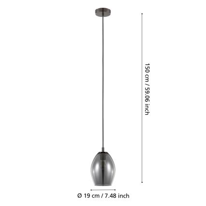 Eglo - Hängeleuchte 1xE27/60W/230V rauchig