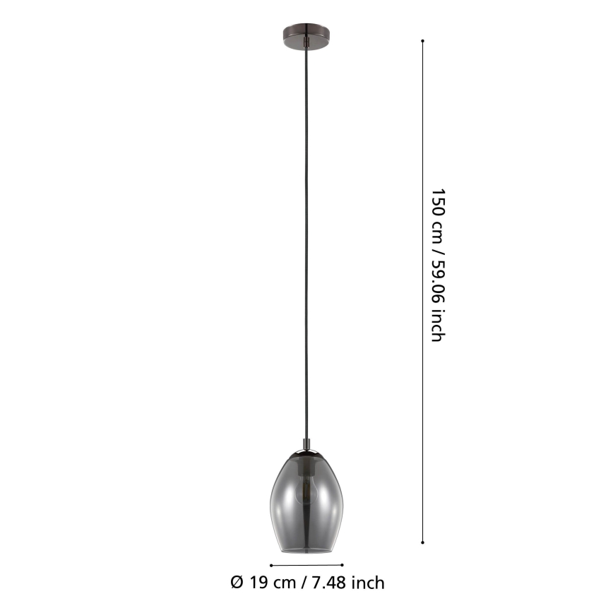 Eglo - Hängeleuchte 1xE27/60W/230V rauchig