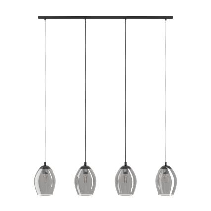 Eglo - Hängeleuchte 4xE27/60W/230V rauchig