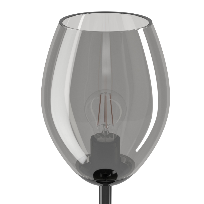 Eglo - Tischlampe 1xE27/60W/230V schwarz/rauchfarben