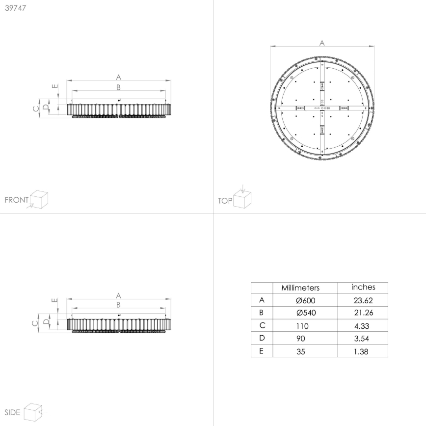 Eglo - Dimmbare LED-Deckenleuchte LED/52,4W/230V