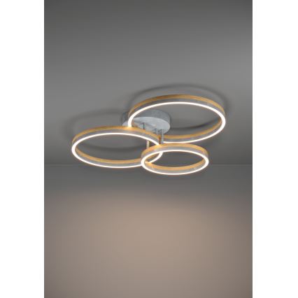 Eglo - Dimmbare LED-Anbauleuchte LED/12,5W/230V + 2xLED/15,5W 3000K grau/Eiche