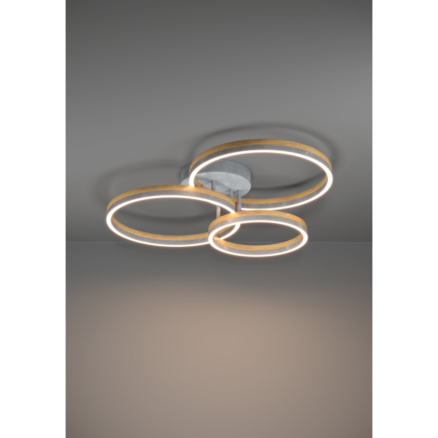 Eglo - Dimmbare LED-Anbauleuchte LED/12,5W/230V + 2xLED/15,5W 3000K grau/Eiche