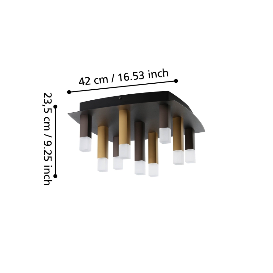 Eglo - Dimmbare LED-Deckenleuchte 9xLED/3,1W/230V 3000K anthrazit/golden