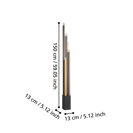 Eglo - Dimmbare LED-Stehleuchte 5xLED/3,7W/230V 3000K anthrazit/golden