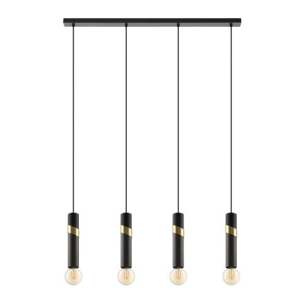 Eglo - Hängeleuchte 4xE27/40W/230V schwarz/golden