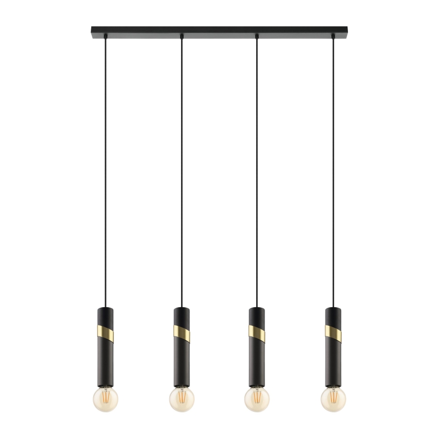 Eglo - Hängeleuchte 4xE27/40W/230V schwarz/golden